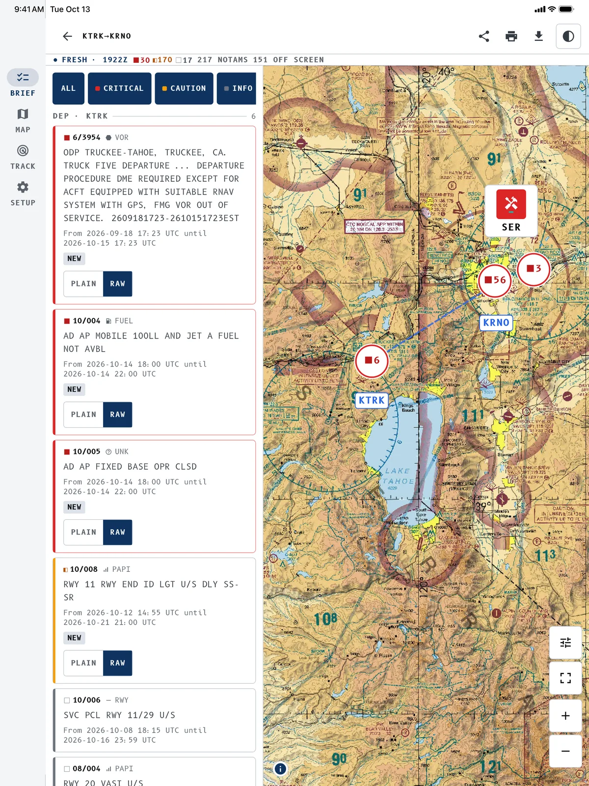 Briefing ranked by severity on iPad