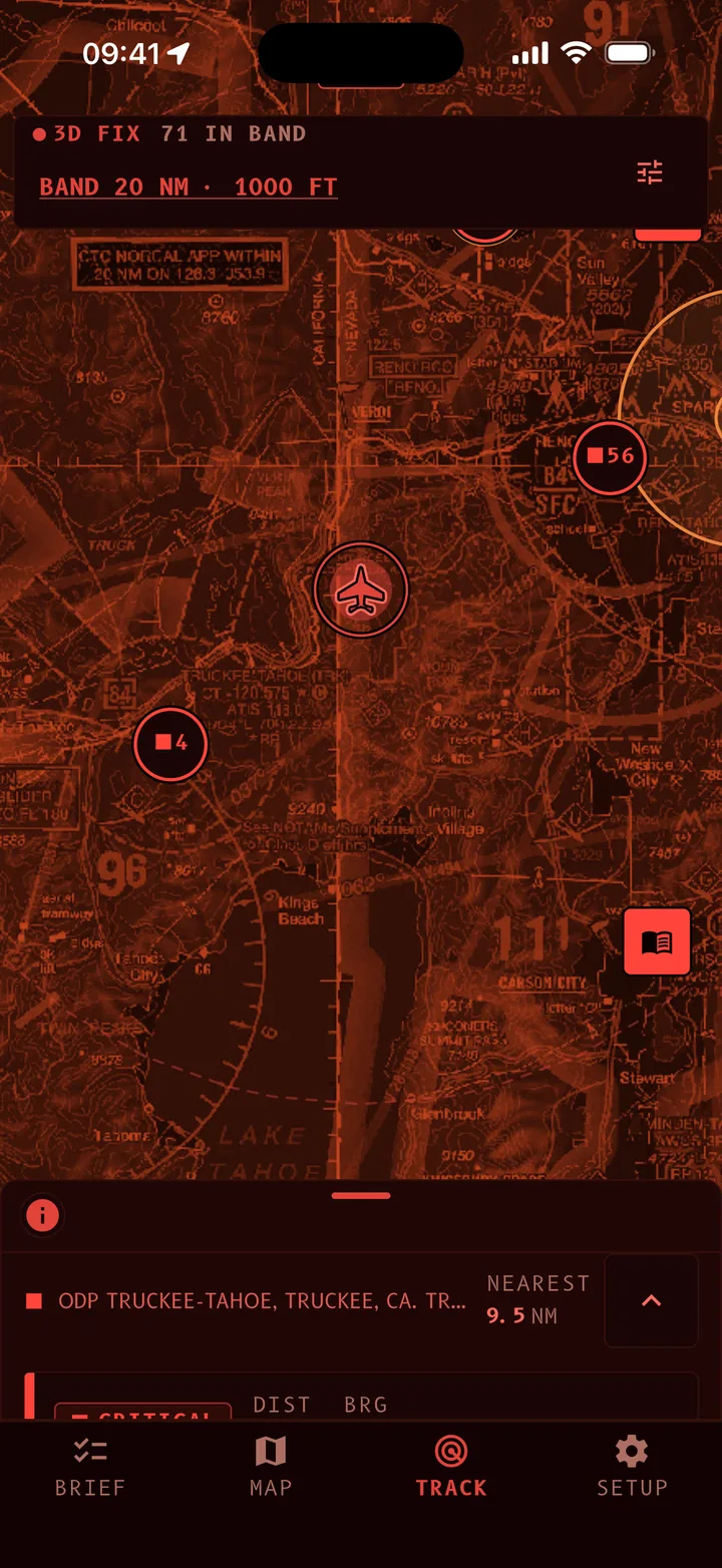 Night red for the cockpit