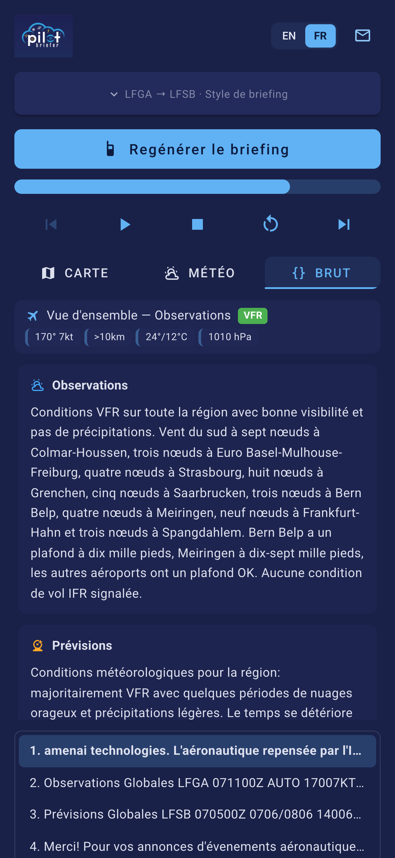 Toute la route en un seul résumé